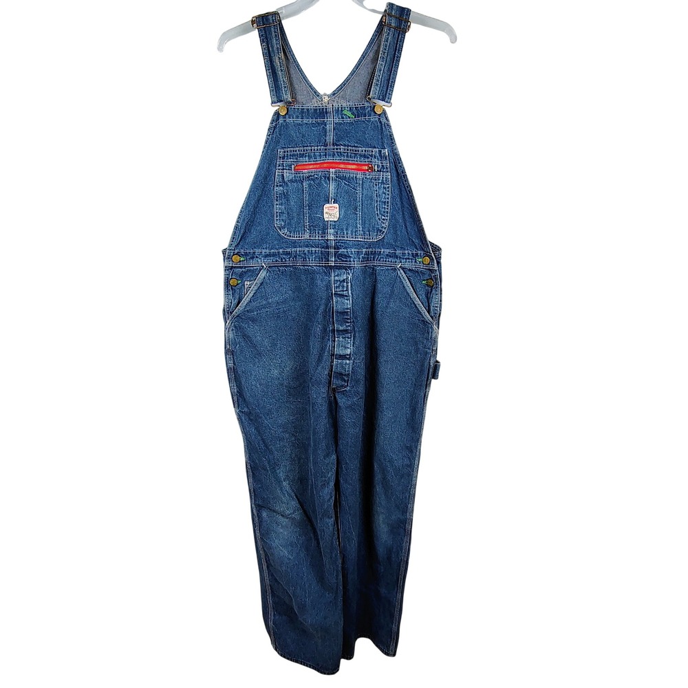 Pointer Brand Mens W42 L34 Denim Bib Overalls Blue Cotton Workwear Gorpcore USA